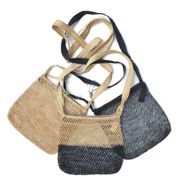 Somboun JungleVine Zipper Purses in undyed natural, two-tone, and dark-dyed soa